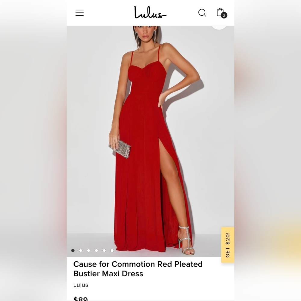 Lulu's Vibrant Red Strapless Maxi Dress